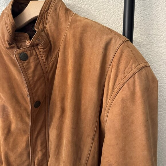 Vintage Members Only Leather Bomber Jacket Size XLT - Picture 6 of 11